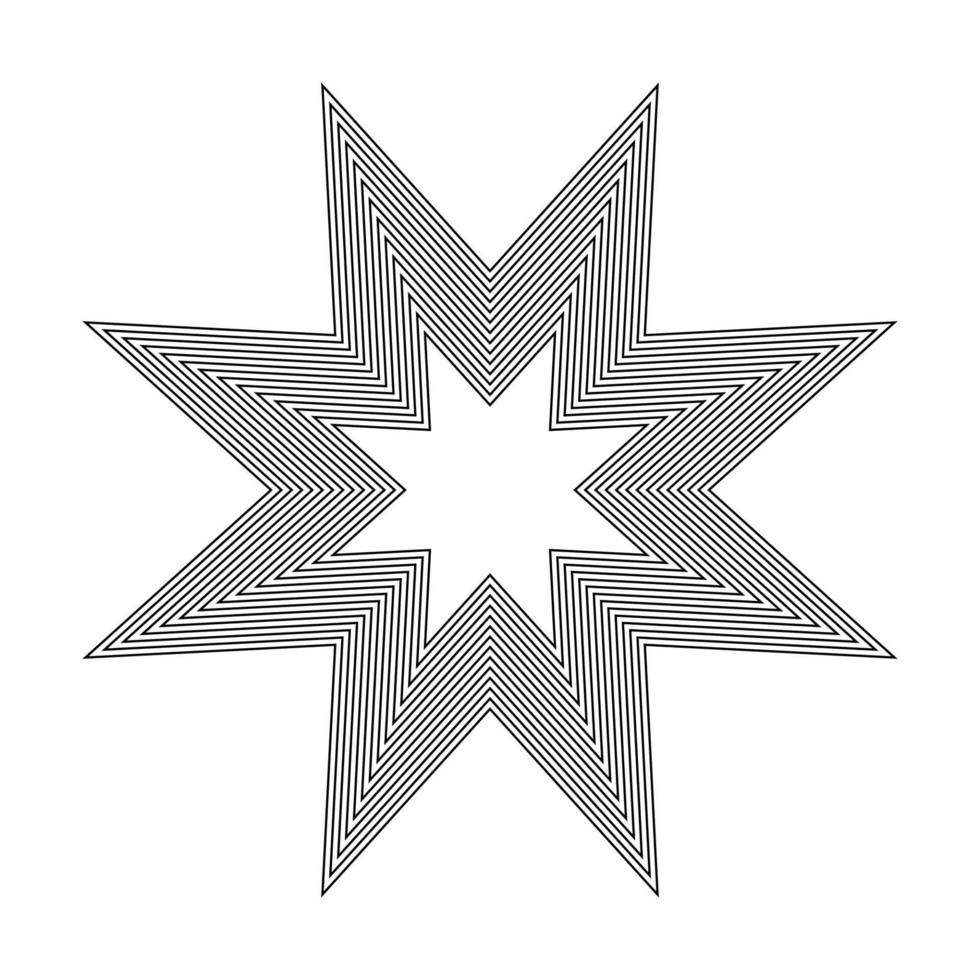 Geometric Fractal Eight Pointed Star vector