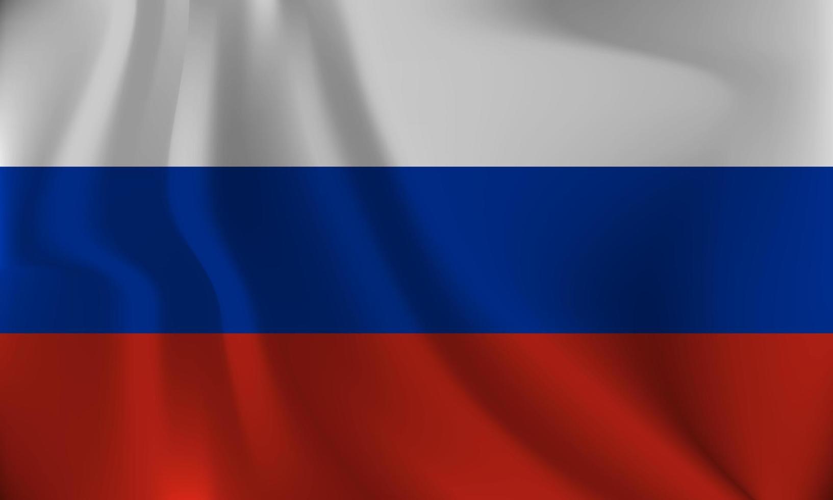 Flag of Russia, with a wavy effect due to the wind. vector