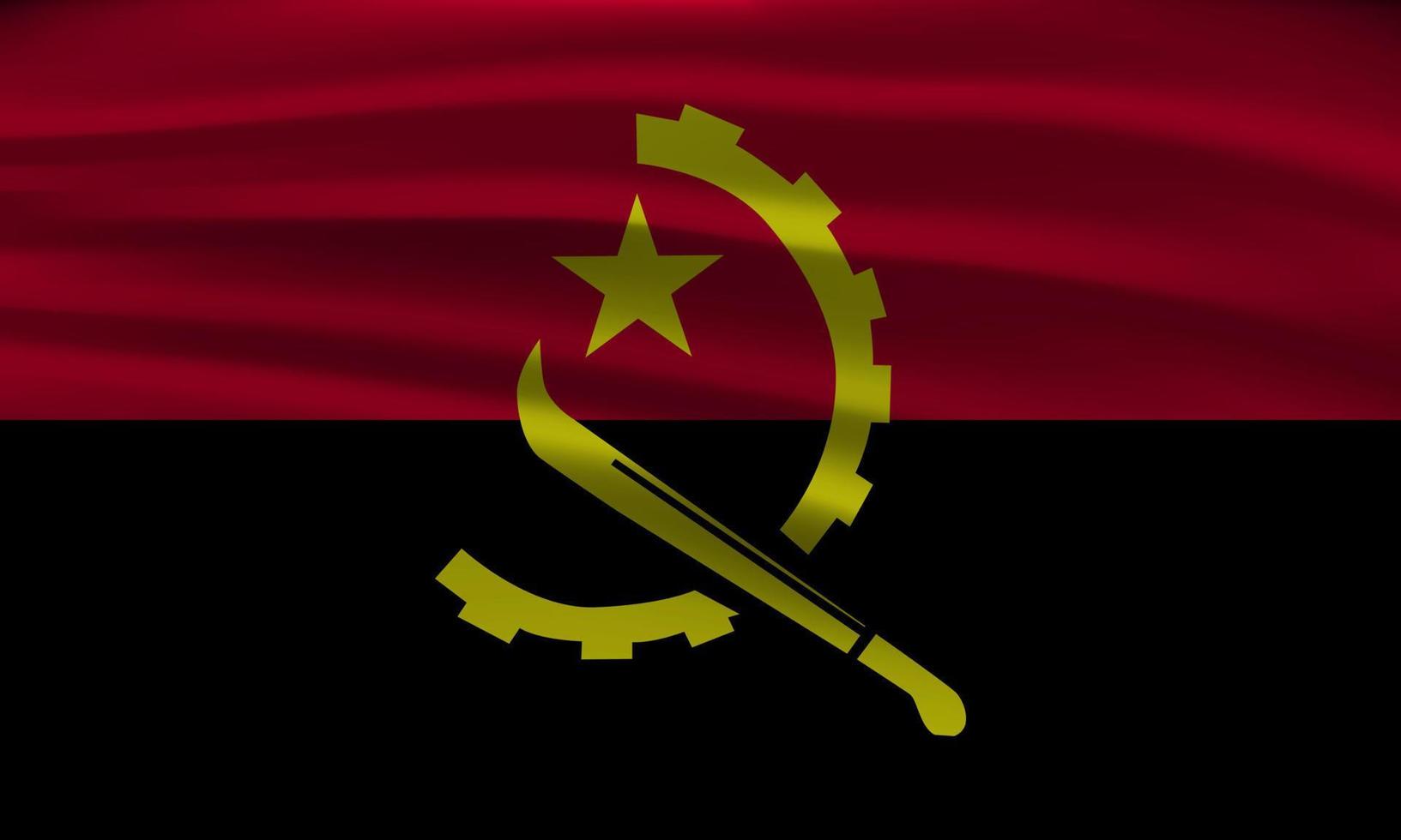 bandera de angola, con un ondulado efecto debido a el viento. vector