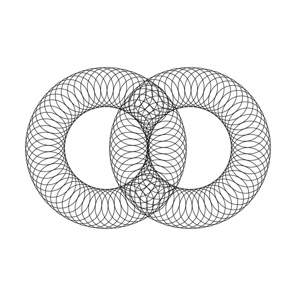 Geometric Fractal Crossing Circles vector