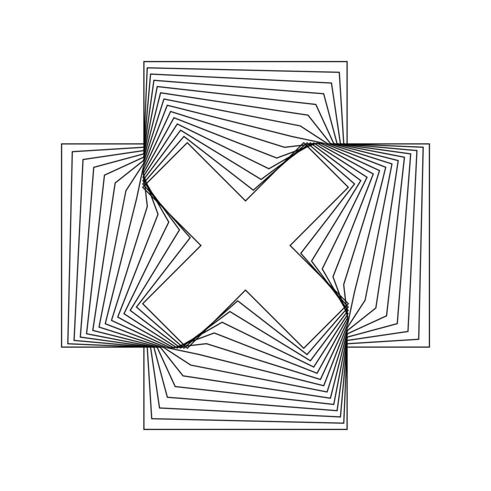 Geometric Fractal Cross Shape vector