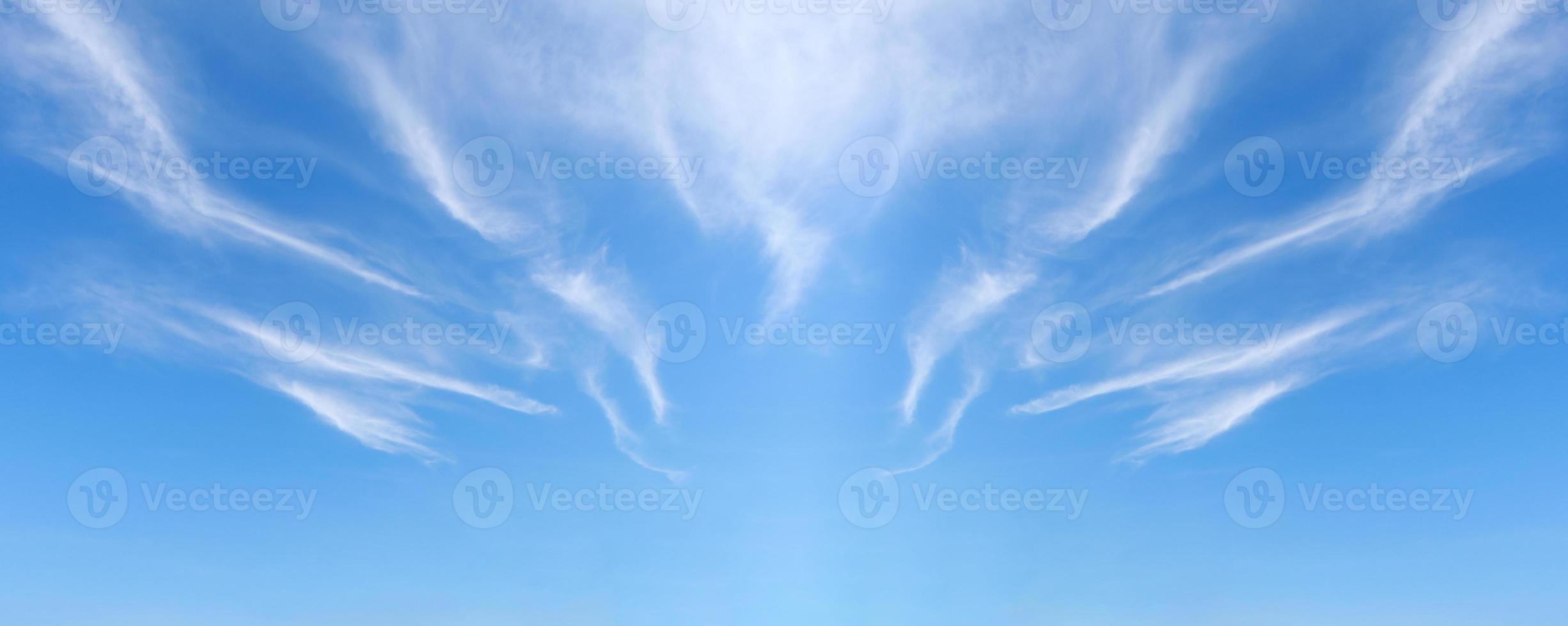 beautiful blue sky with clouds panorama background photo