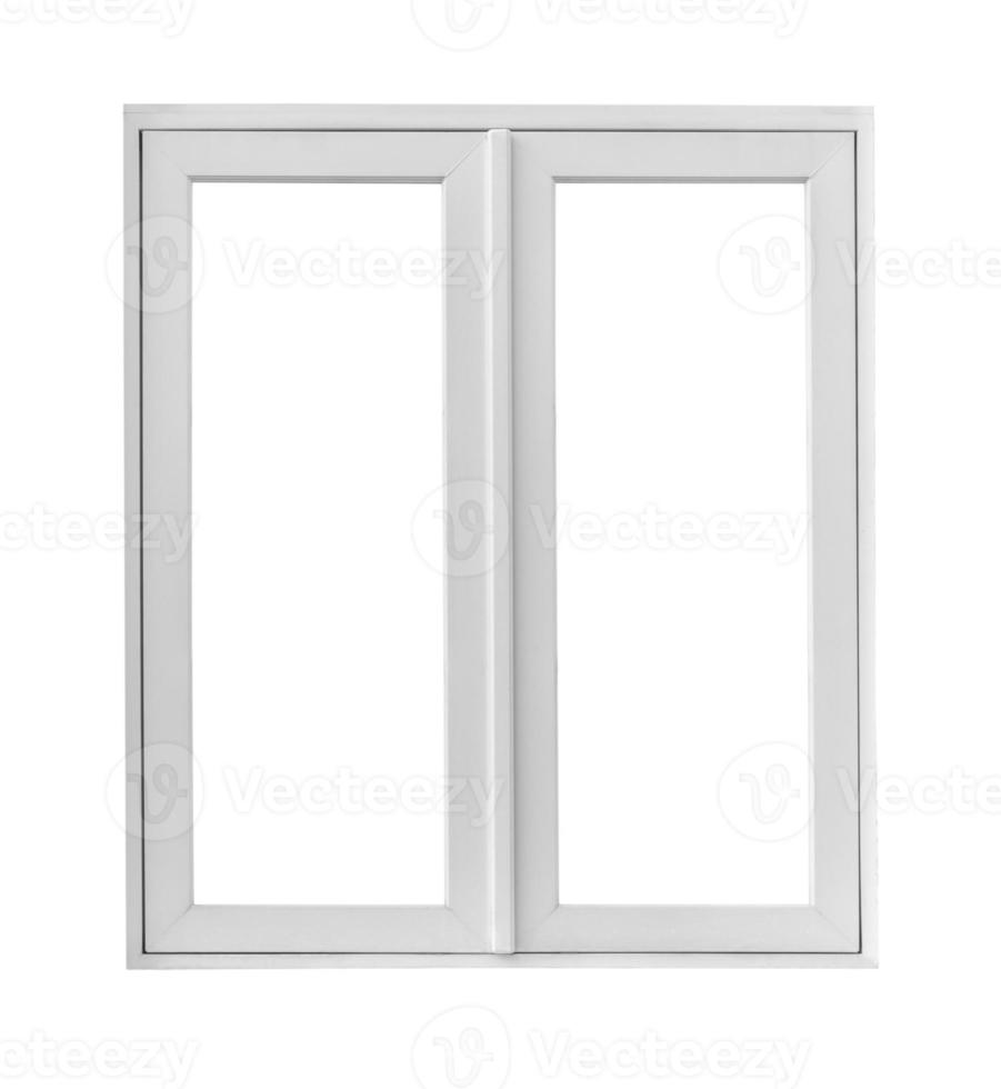 Real modern house window frame isolated on white background photo