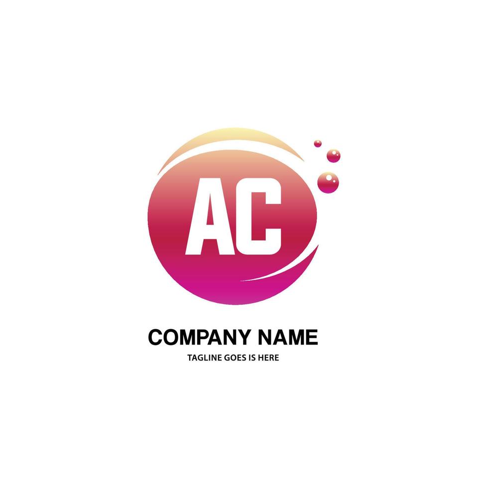 AC initial logo With Colorful Circle template vector