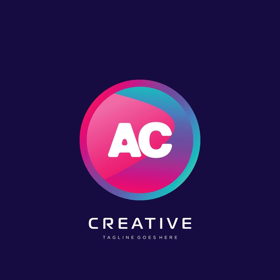 AC initial logo With Colorful template vector. vector