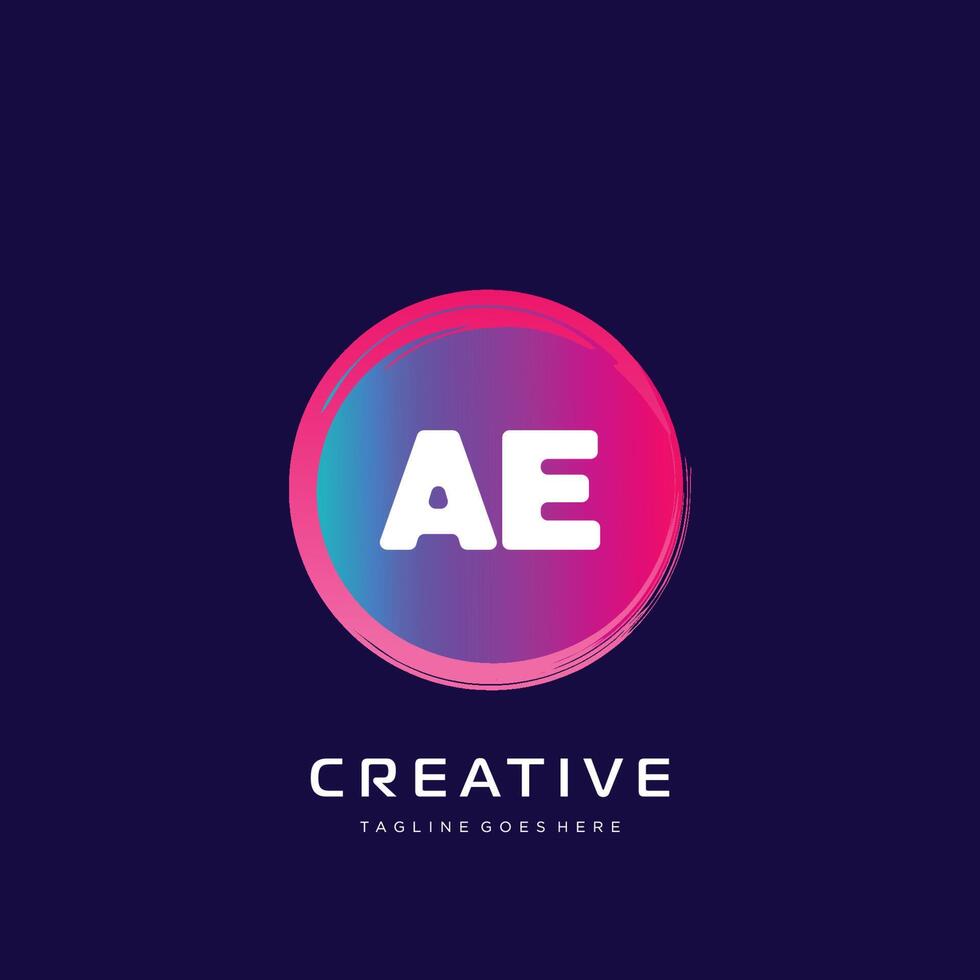 ae inicial logo con vistoso modelo vector 20484885 Vector en Vecteezy