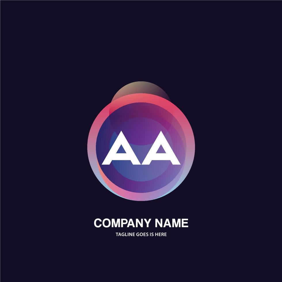 AA initial logo With Colorful Circle template vector