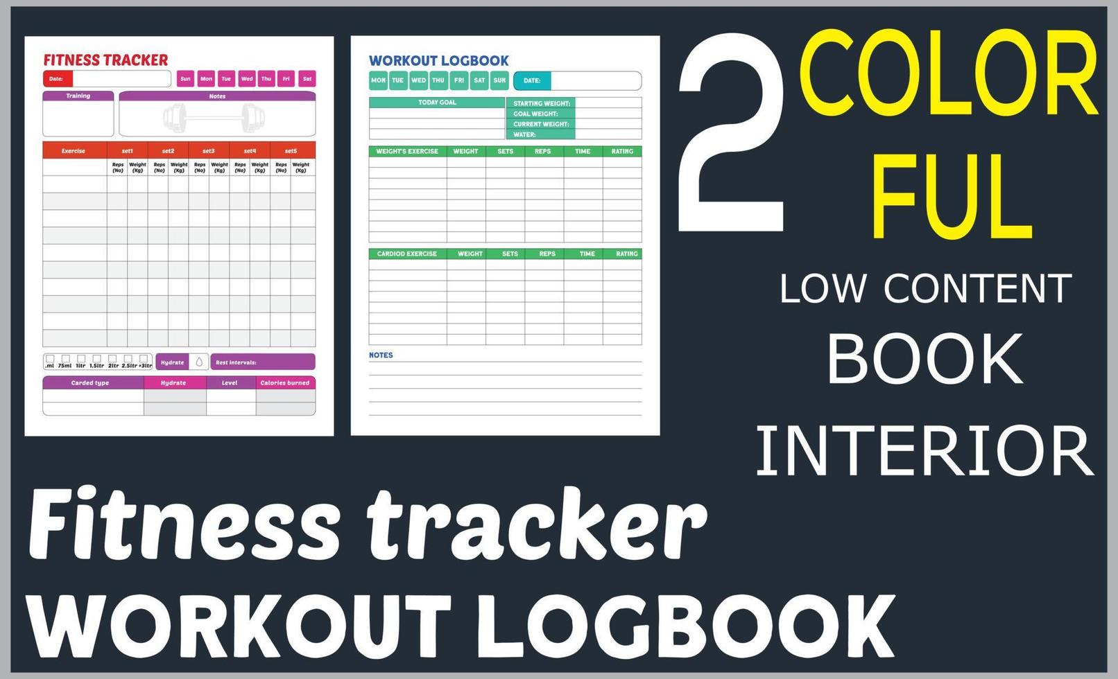 FITNESS TRACKER        WORKOUT LOGBOOK vector