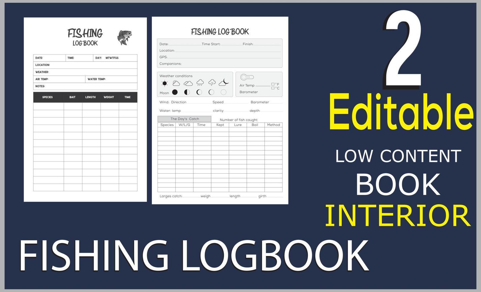 FISHING LOGBOOK FOR ANYONE vector