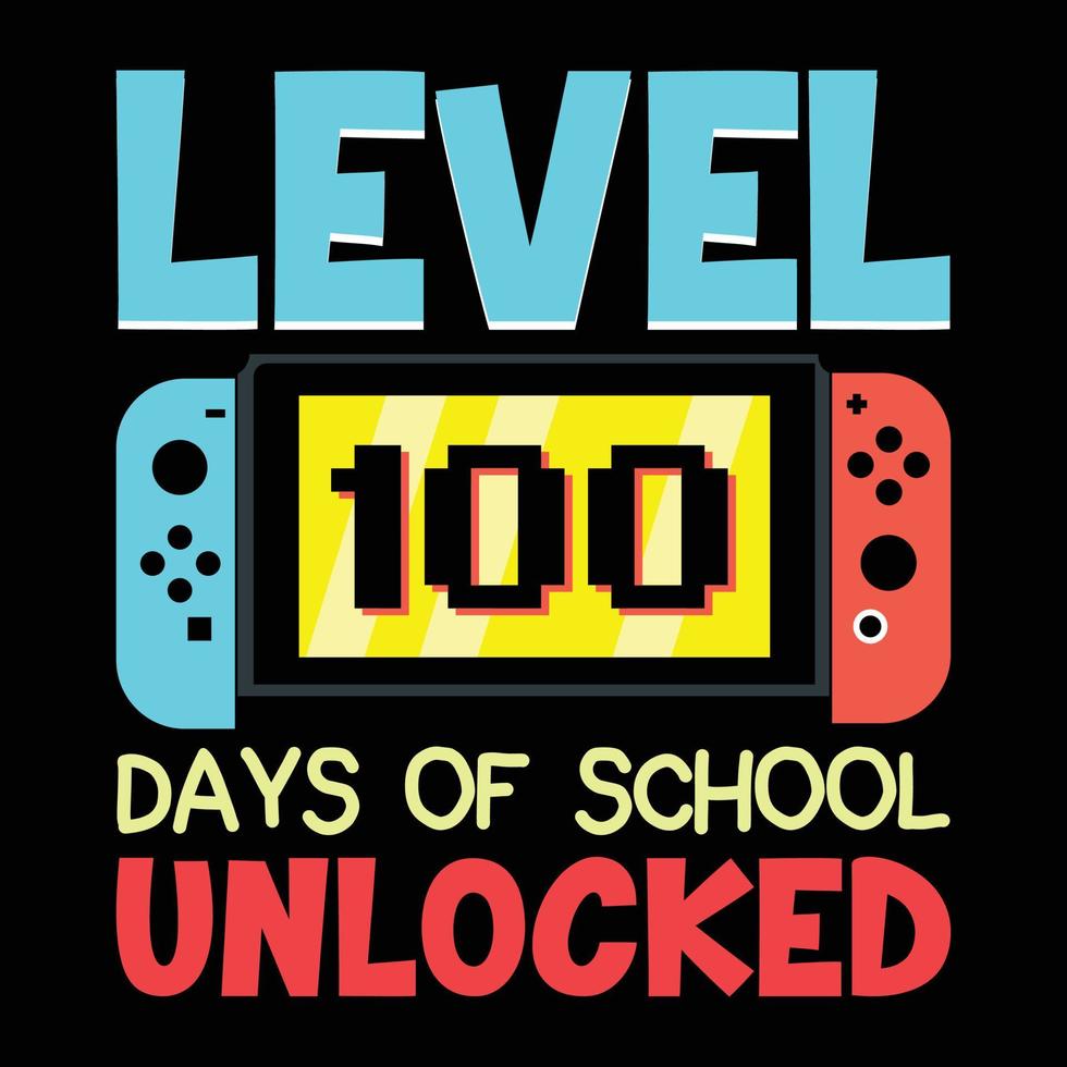 Level 100 days of School unlocked vector