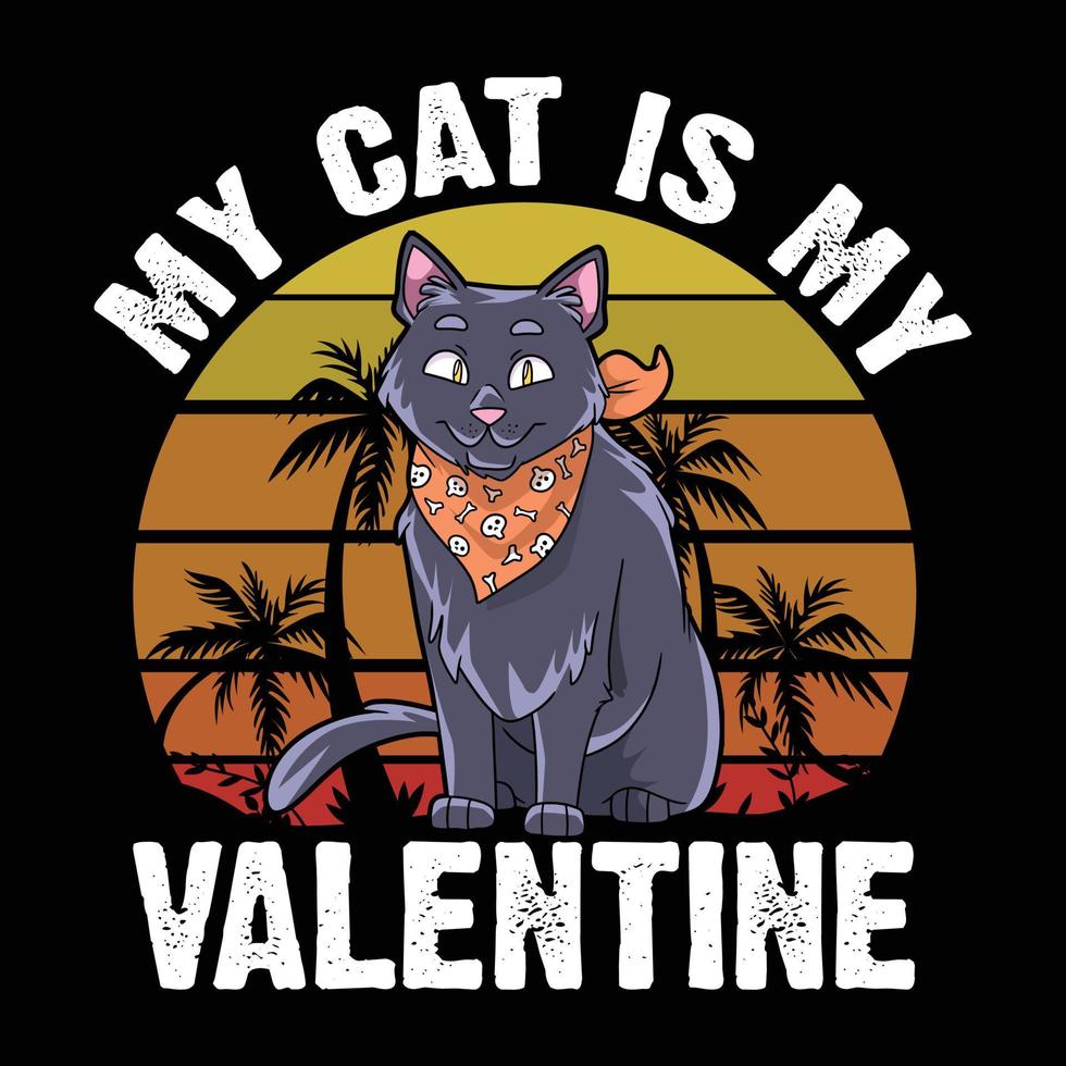 My Cat is my Valentine vector