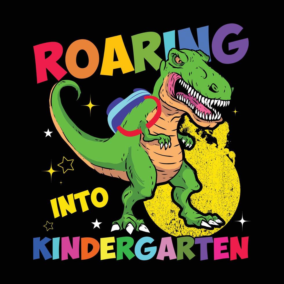 Roaring into Kindergarten 100 day of School back to School vector