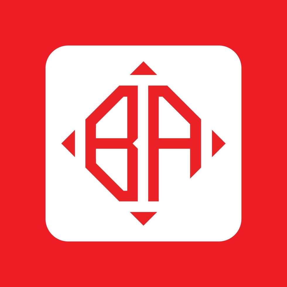 Creative simple Initial Monogram BA Logo Designs. vector