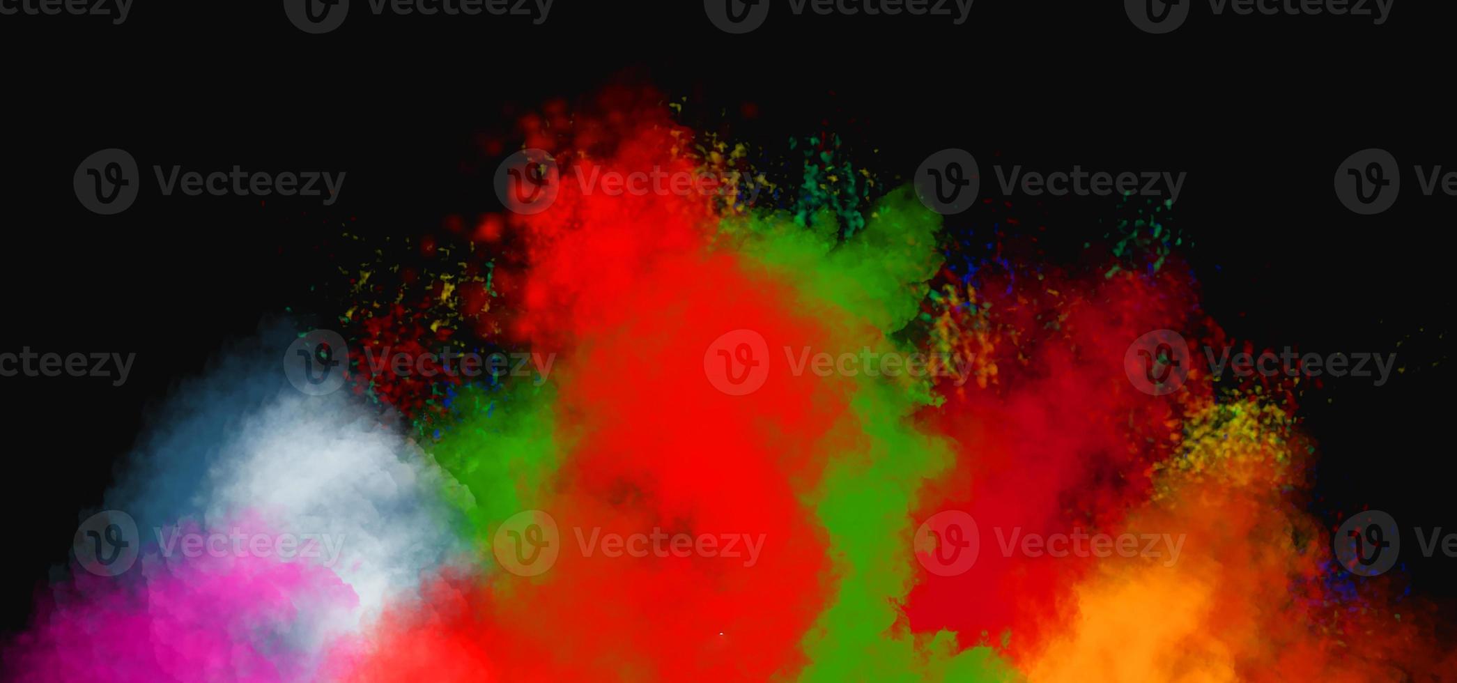 Holi celebration illustration of colorful Holi banner, poster indian Festival of Colours with hindi text holi hai holi background and light effect element photo