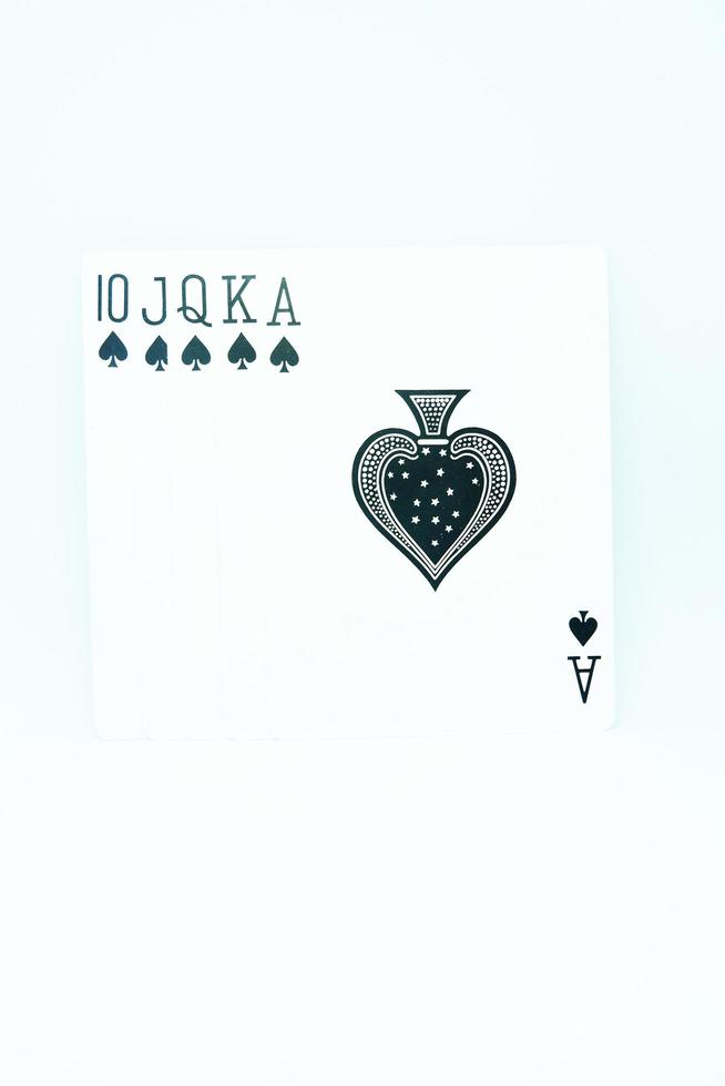 Royal Flush of Spades on White Background photo