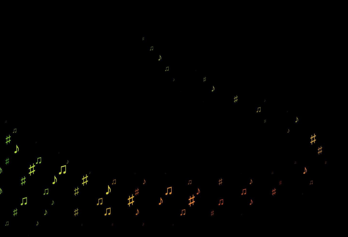Dark Green, Red vector texture with musical notes.