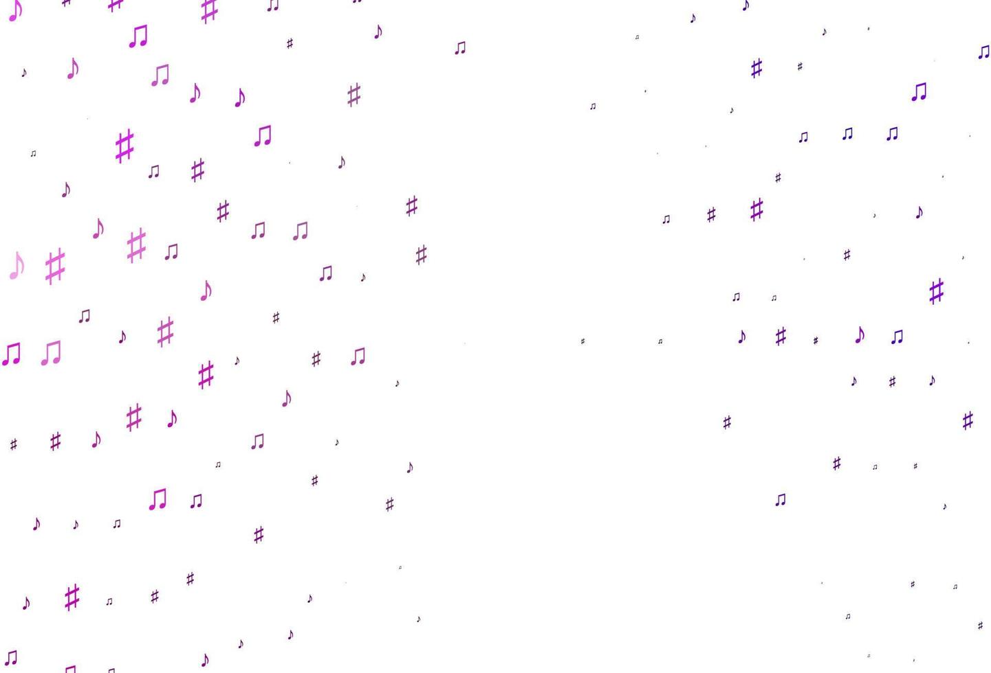 Light Purple vector background with music symbols.