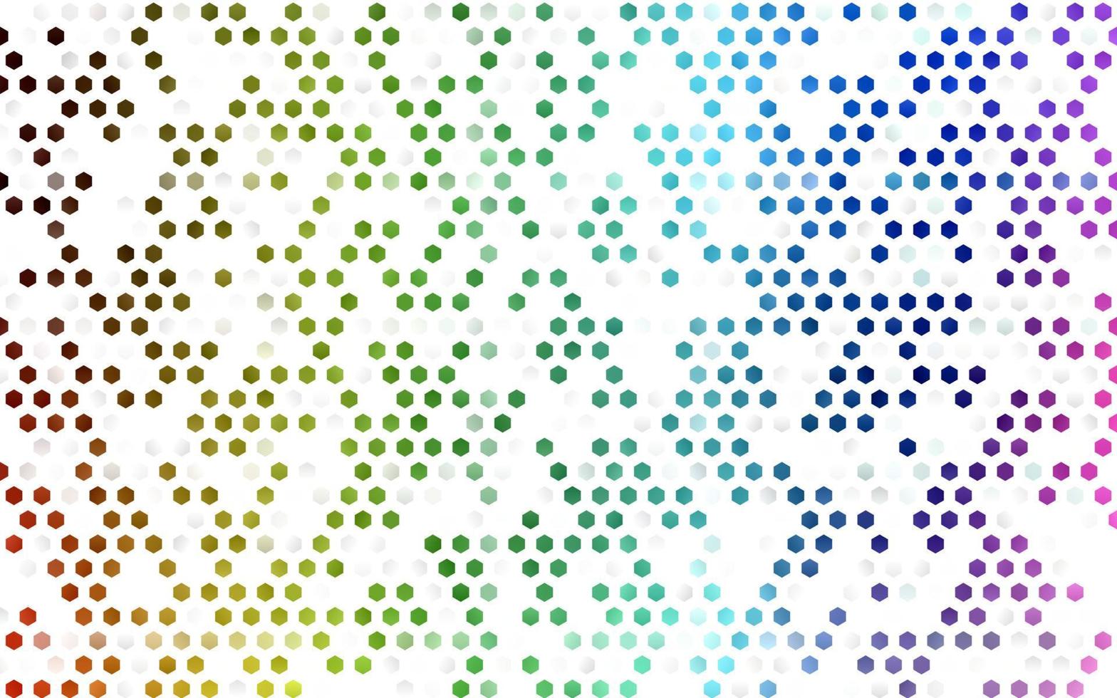 Light Multicolor, Rainbow vector background with hexagons.