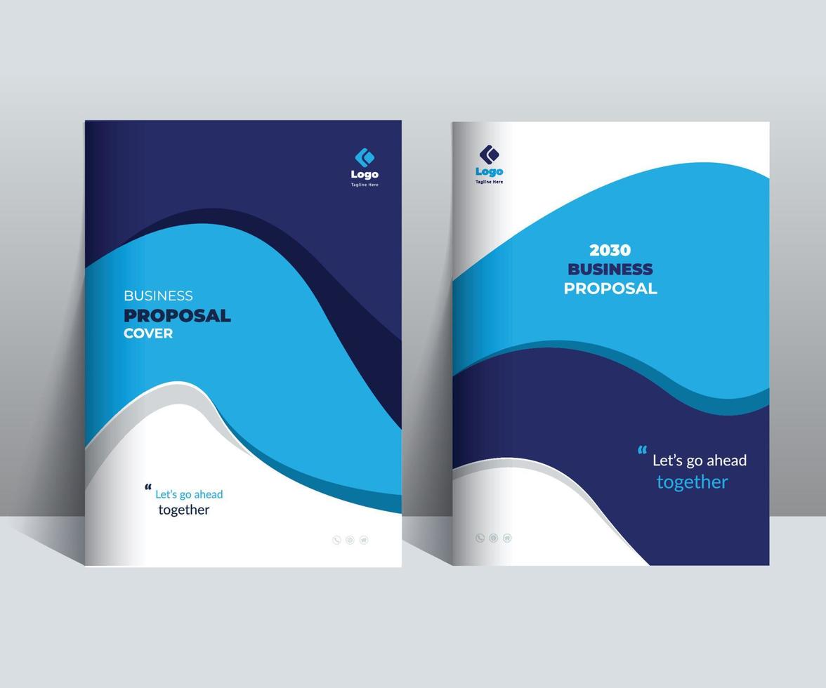 Blue Proposal Cover Design Template adept for multipurpose Projects vector