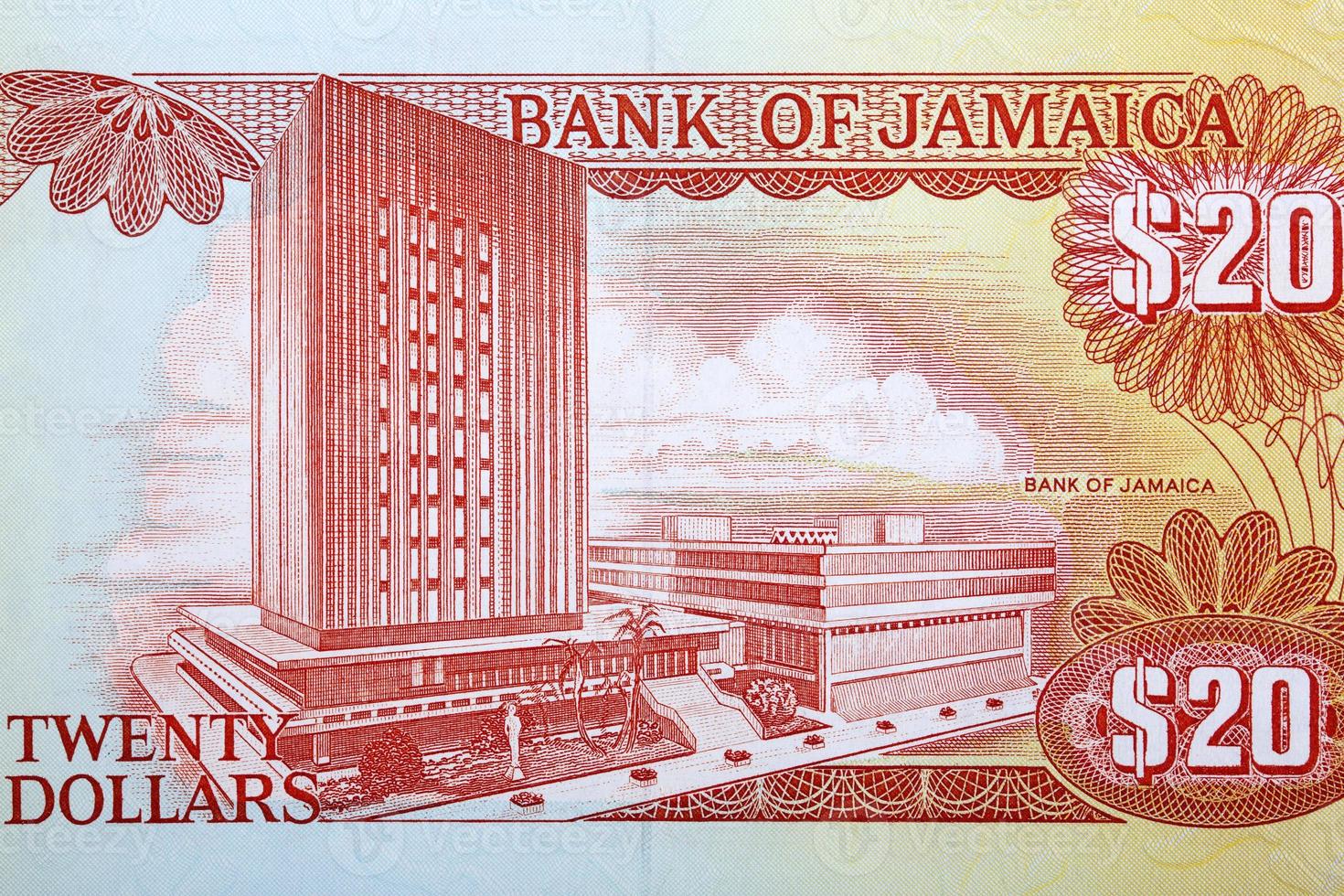 banco de Jamaica edificio desde dinero foto