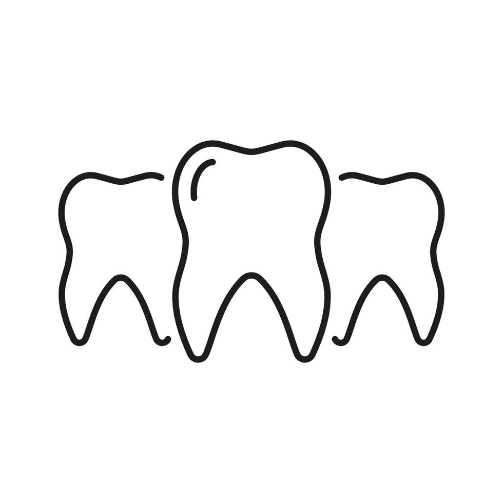 Healthy Teeth Line Icon. Molar Dent Linear Pictogram. Mouth Health. Oral Medicine. Dentistry Outline Symbol. Orthodontic Healthcare. Dental Treatment. Editable Stroke. Isolated Vector Illustration.