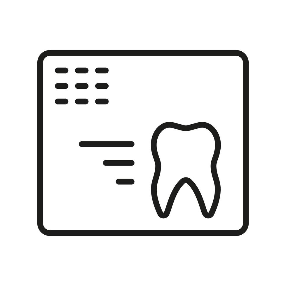 Dental X-Ray Line Icon. Teeth Xray Linear Pictogram. Oral Medical Radiology Diagnostic. Stomatology Care. Dentistry Outline Symbol. Dental Treatment. Editable Stroke. Isolated Vector Illustration.