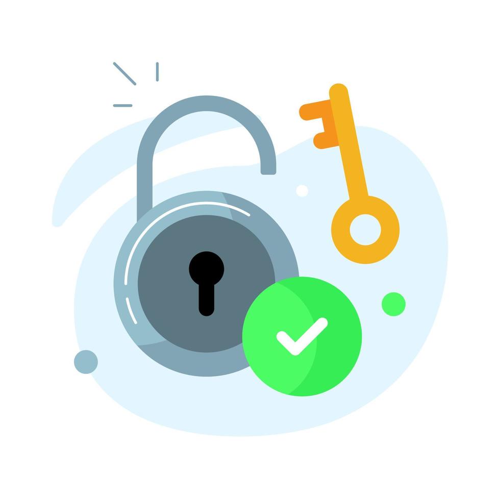 unlock, password correct, success login concept illustration flat design vector eps10. modern graphic element for landing page, empty state ui, infographic, icon