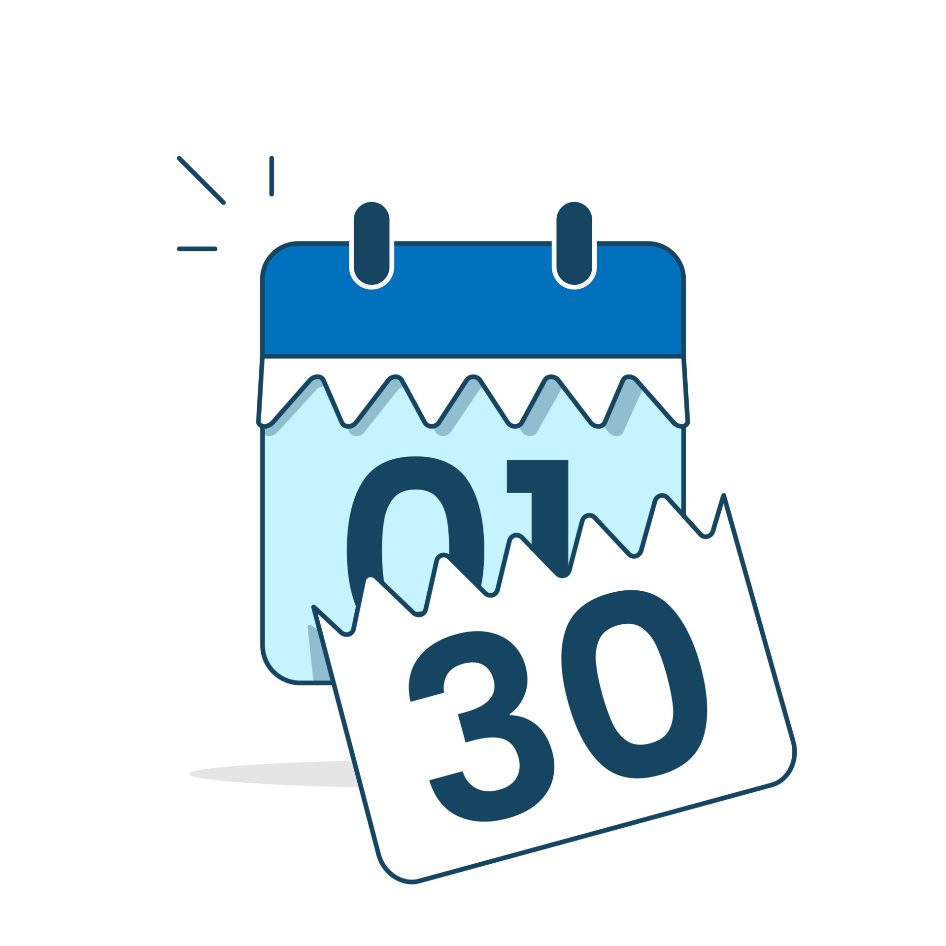 days passed, 1 day to go countdown concept illustration flat design