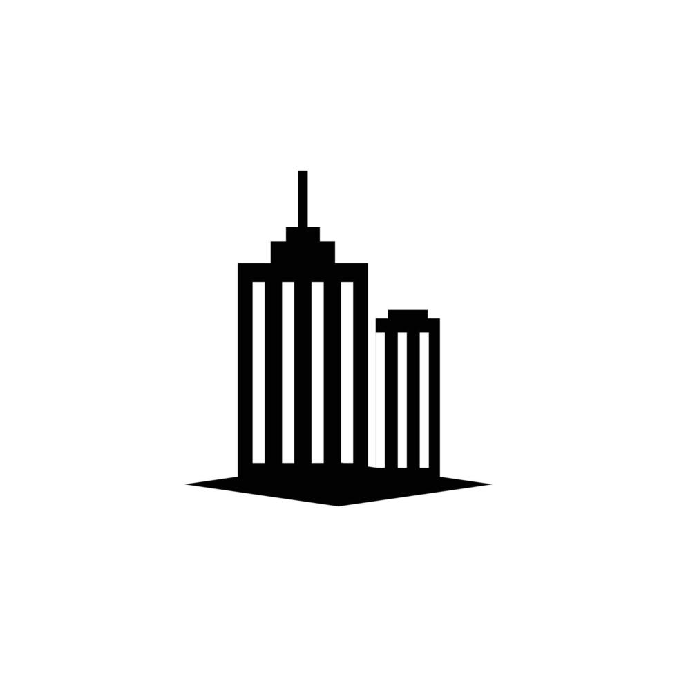 high rise building flat design logo vector