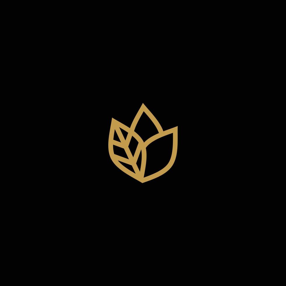 triple leaf flat simple icon logo vector