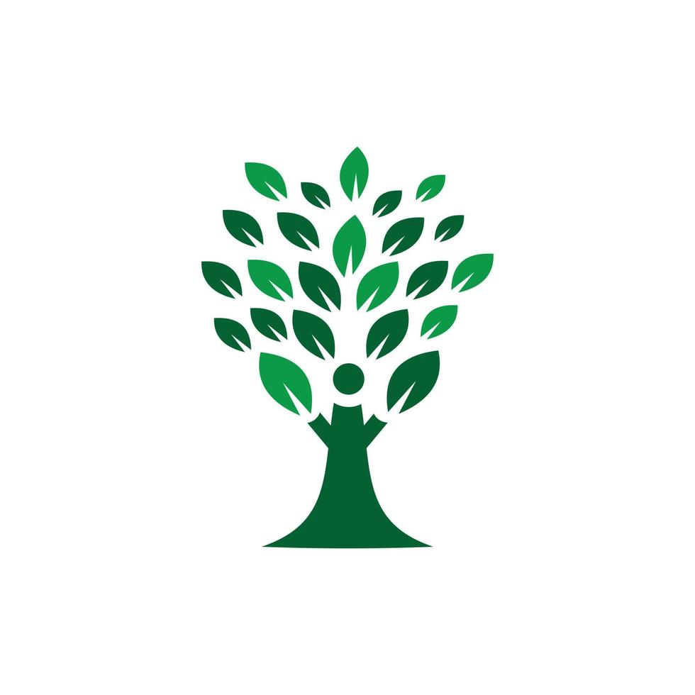 People shaped tree abstract design logo vector