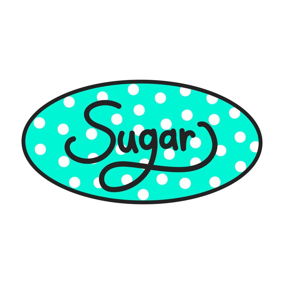 Hand drawn doodle element in 90s 2000s trendy style. Sugar sticker isolated on white background. vector