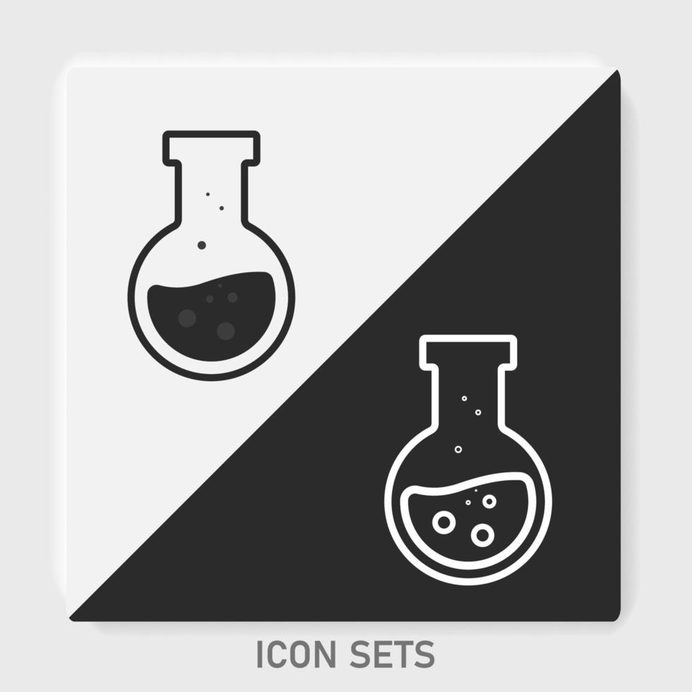 Chemistry Glass beaker Fill and Outline in Vcetor vector