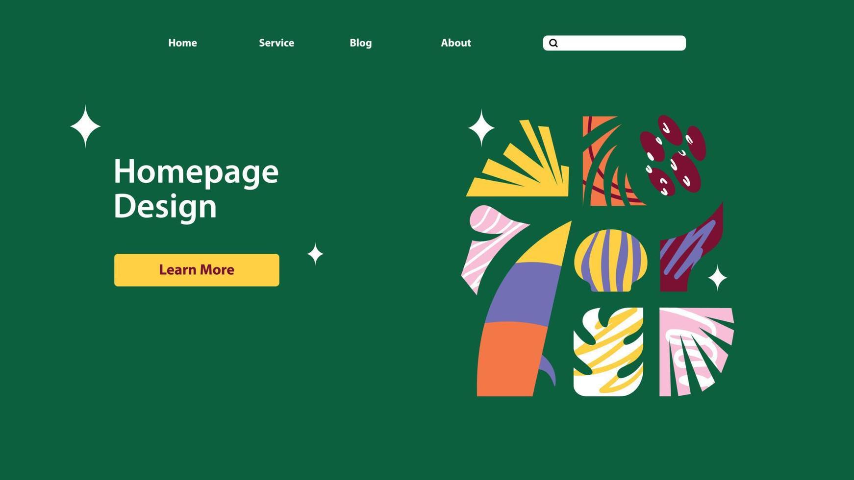 Abstract Summer Pattern Website Design vector