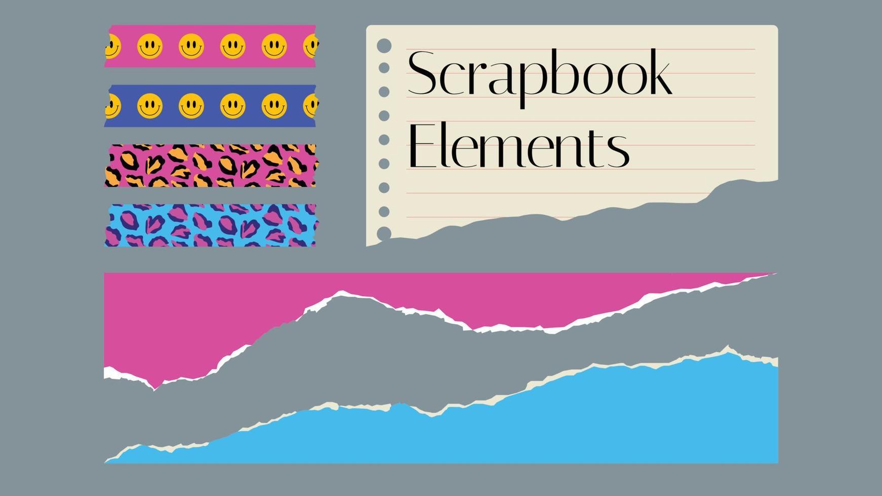 Scrapbook Assets Design Elements vector