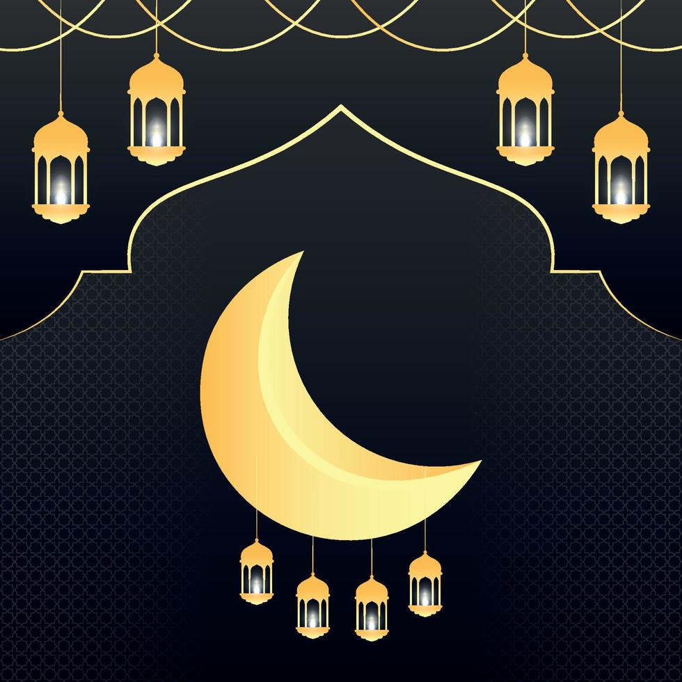 Vector Ramadan Kareem greeting card design with Islamic background