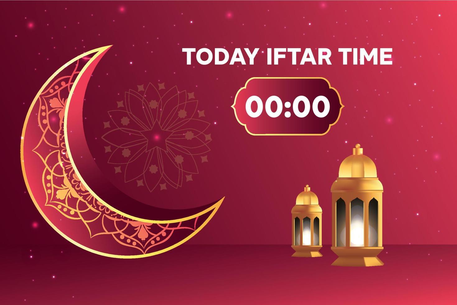 Ramadan iftar and sehri time design with Islamic background vector