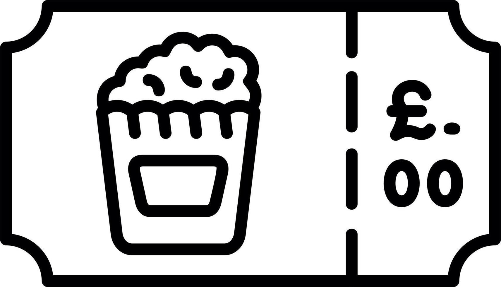 Popcorn Ticket Vector Icon