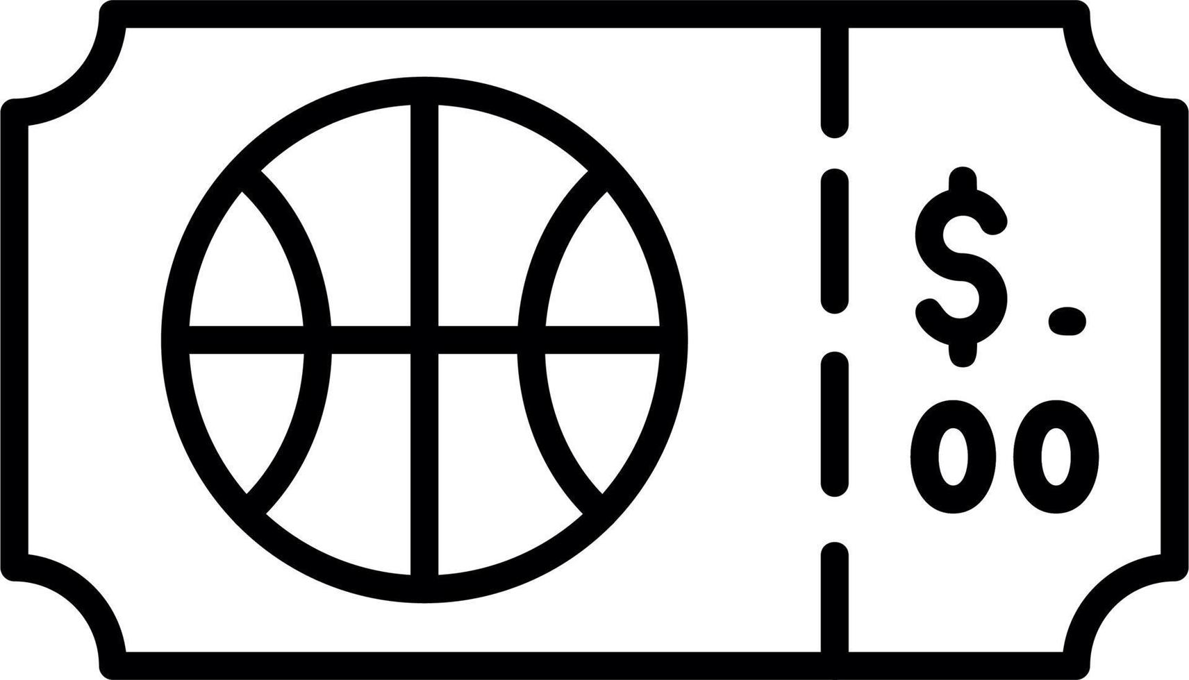 Basketball Ticket Vector Icon
