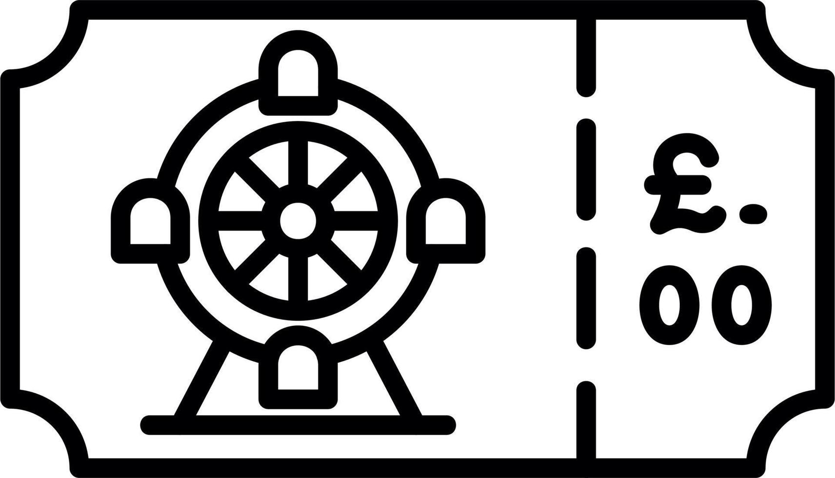 Ferris Wheel Ticket Vector Icon