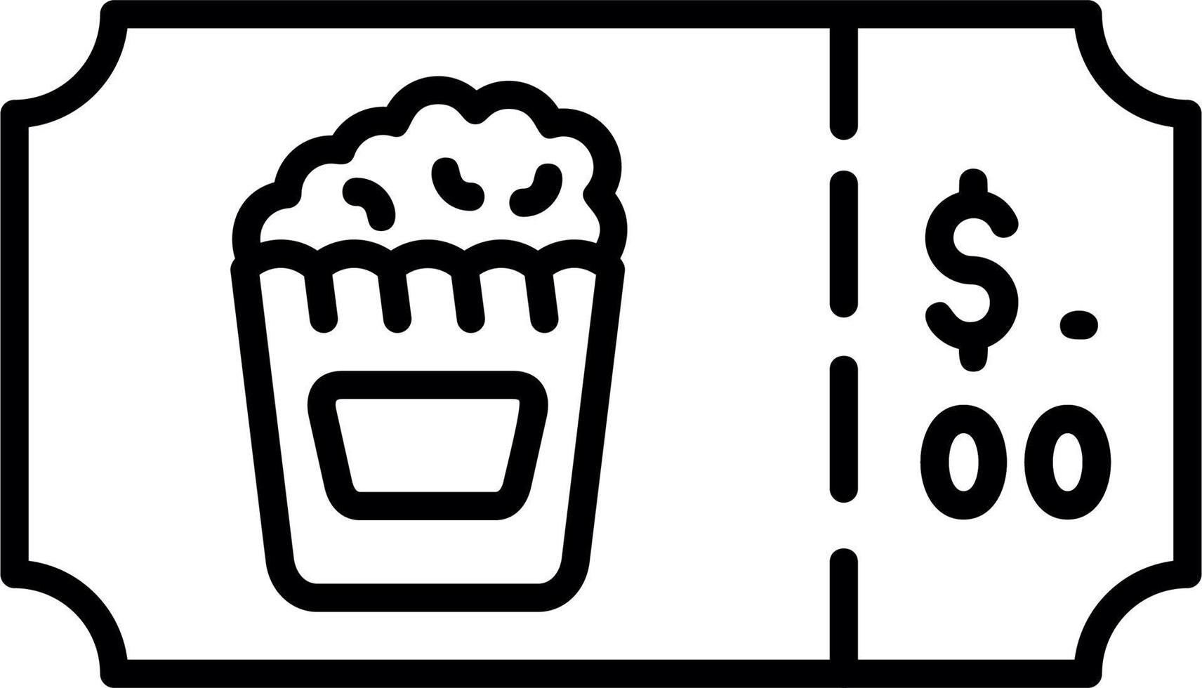Popcorn Ticket Vector Icon