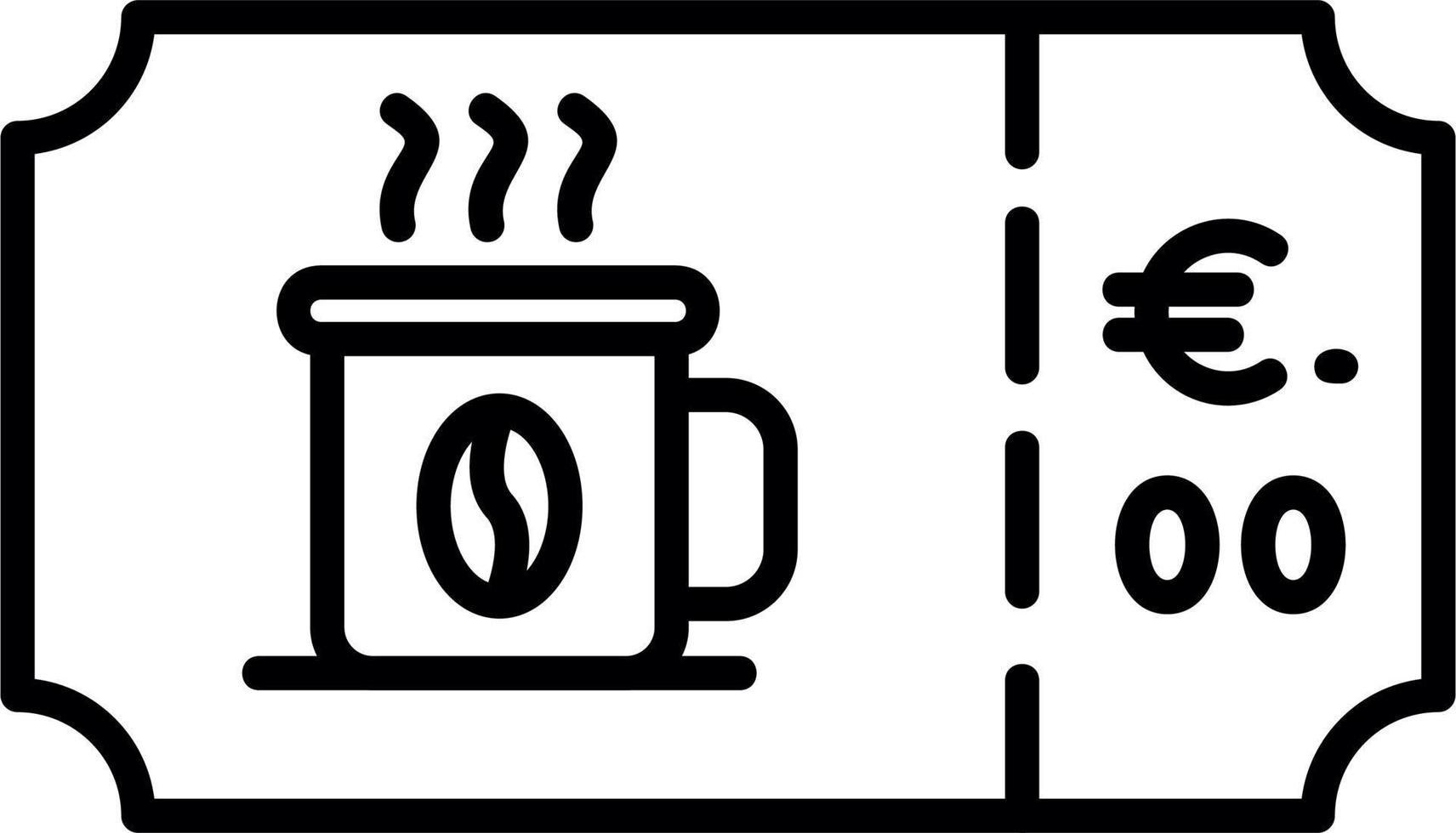 Coffee Ticket Vector Icon
