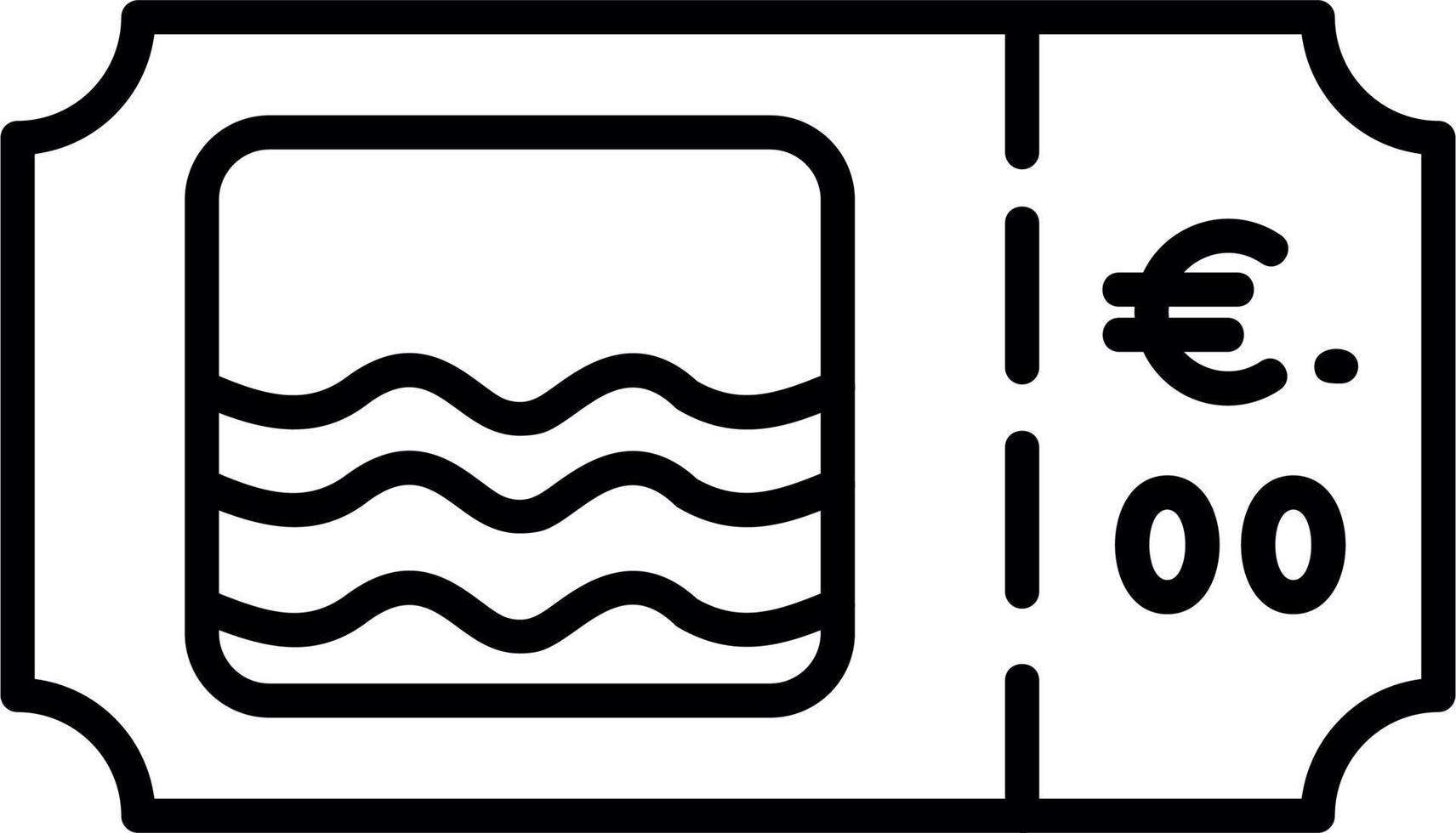 Lake Ticket Vector Icon