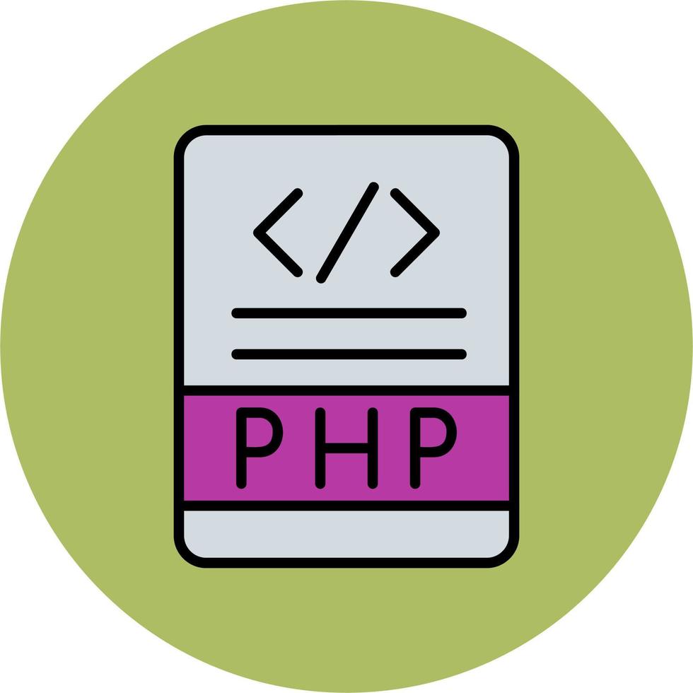 icono de vector de php