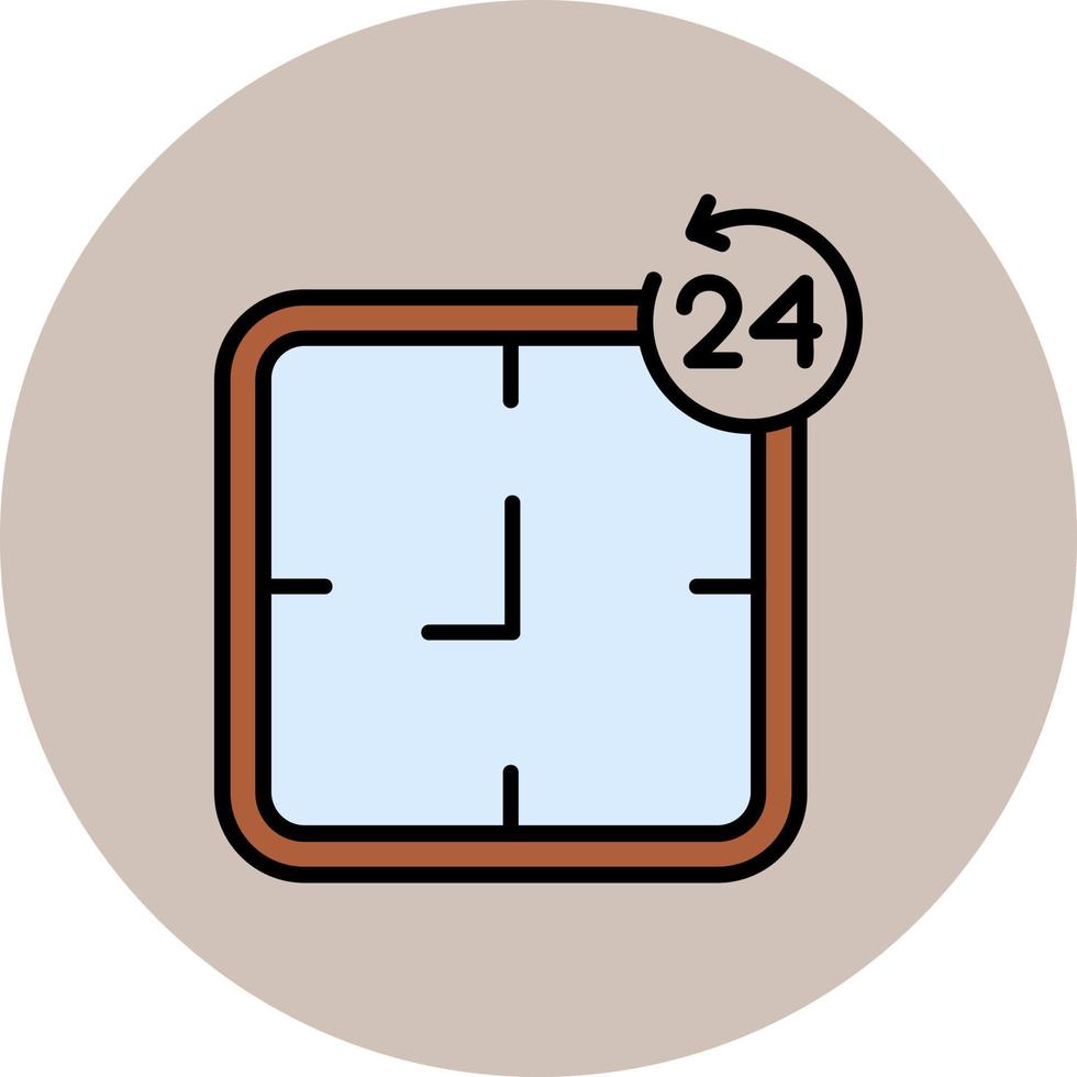 24 Hour Clock Vector Icon