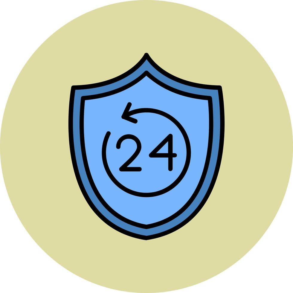 24 Hours Security Vector Icon