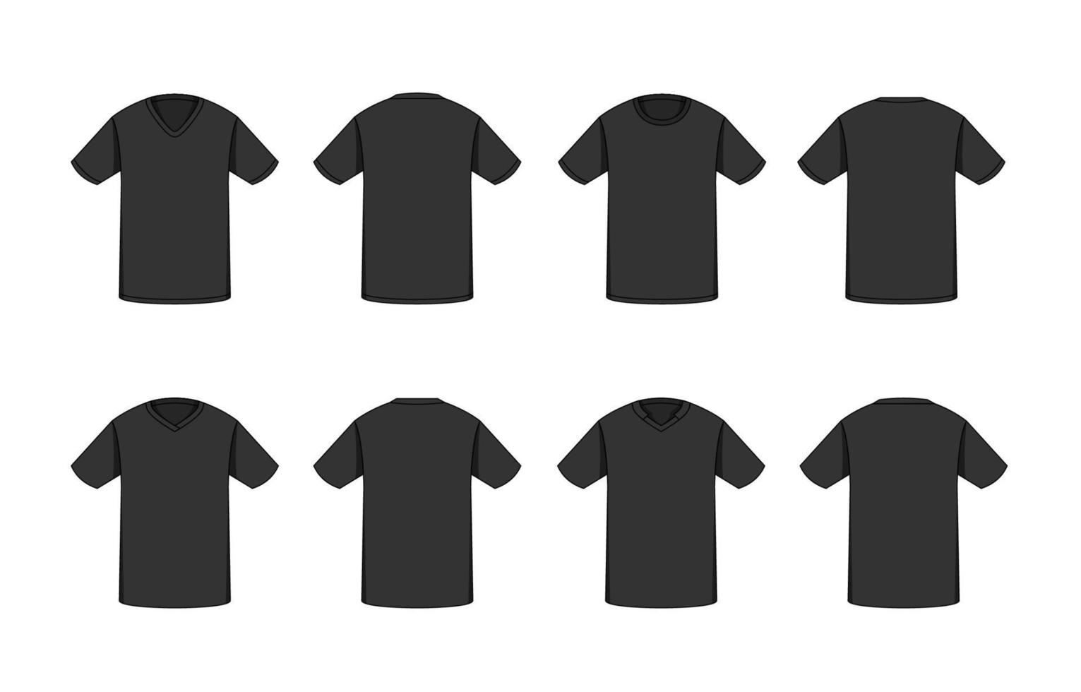 Black T-shirt Outline Mock Up Template vector