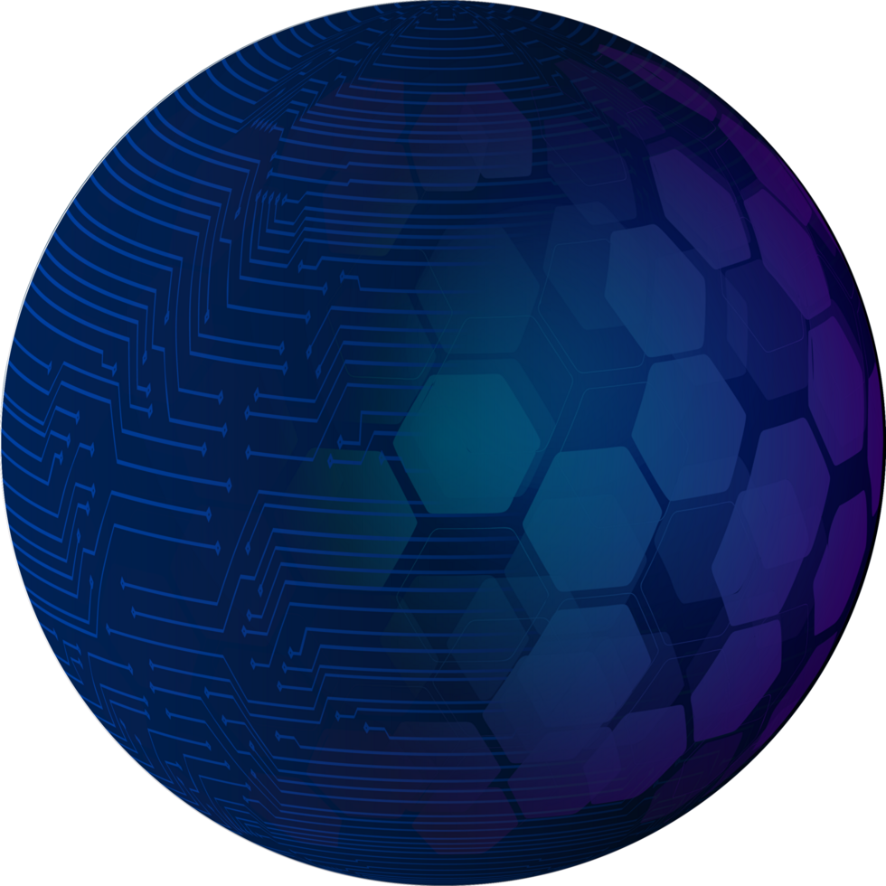 Modern Technology Blue Globe Crop-out png