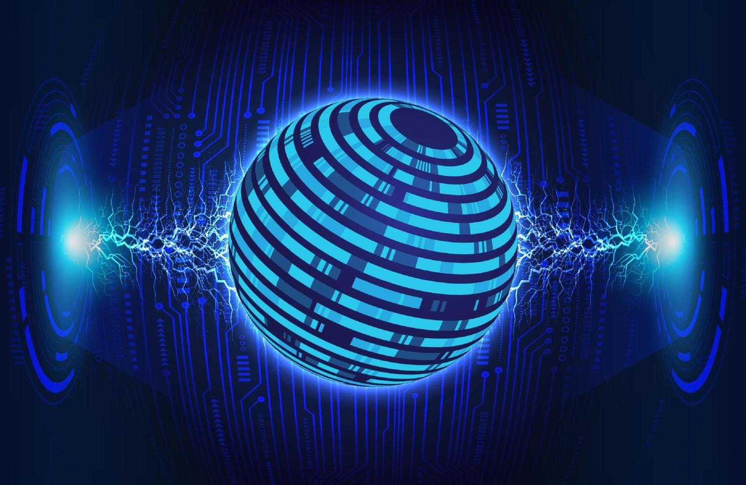 Modern Holographic Globe on Technology Background vector