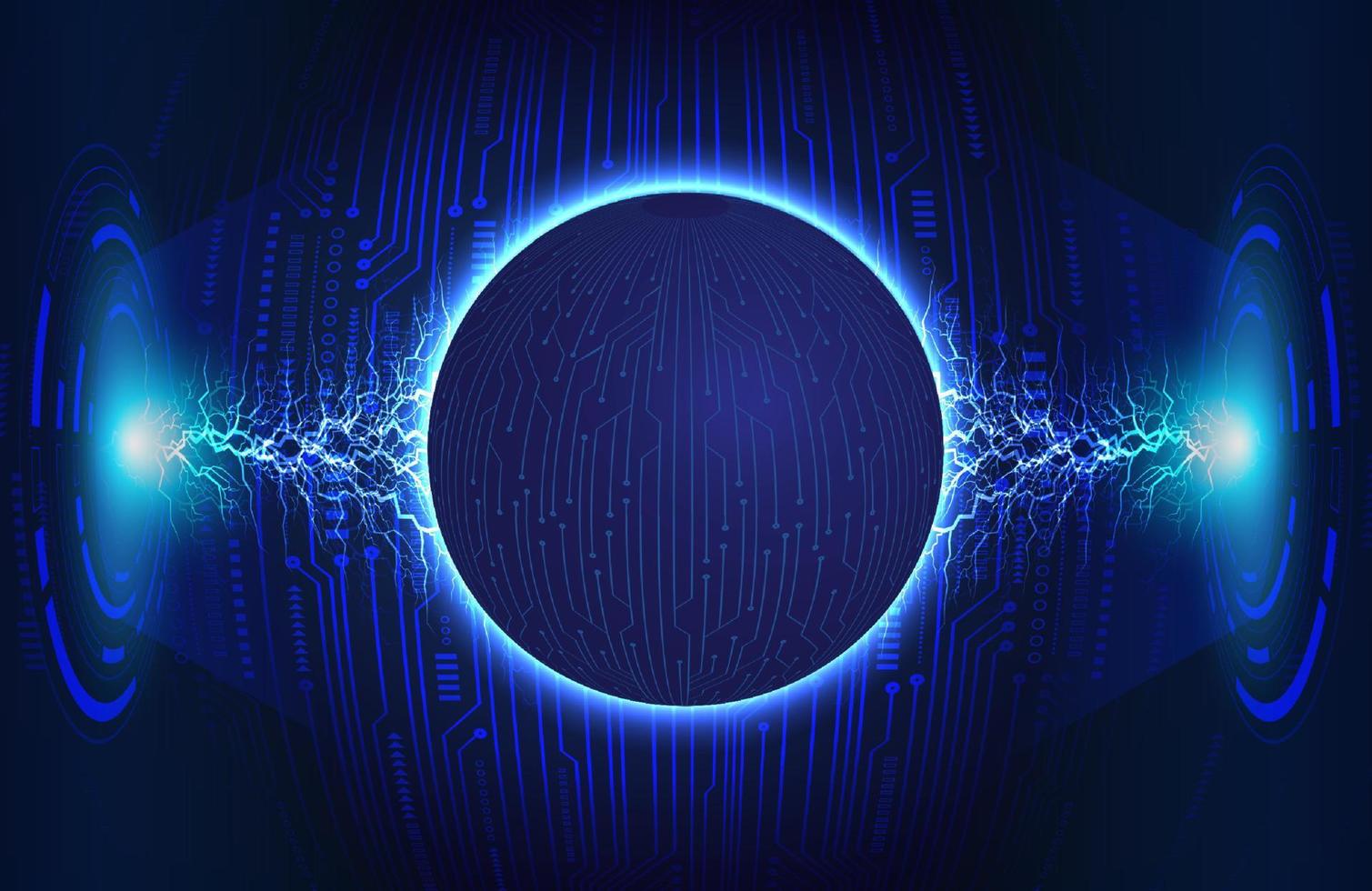 Modern Holographic Globe on Technology Background vector